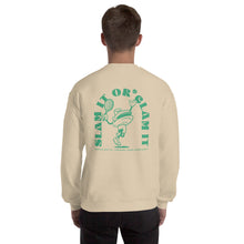 Load image into Gallery viewer, Clam Slam - Clam Cartoon - Unisex Sweatshirt - Green Text