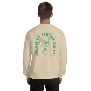 Clam Slam - Clam Cartoon - Unisex Sweatshirt - Green Text