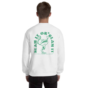 Clam Slam - Clam Cartoon - Unisex Sweatshirt - Green Text