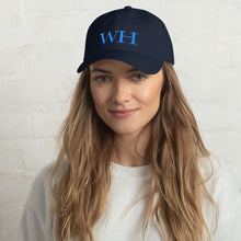 Load image into Gallery viewer, Watch Hill &#39;WH&#39; Logo Hat (Cyan) - Watch Hill RI t-shirts with vintage surfing and motorcycle designs.