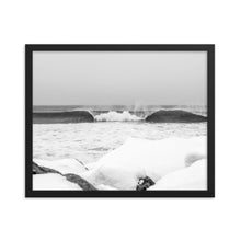 Load image into Gallery viewer, Watch Hill &#39;Winter Waves&#39;, Framed poster - Watch Hill RI t-shirts with vintage surfing and motorcycle designs.