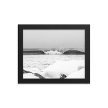 Load image into Gallery viewer, Watch Hill &#39;Winter Waves&#39;, Framed poster - Watch Hill RI t-shirts with vintage surfing and motorcycle designs.