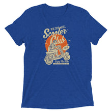 Load image into Gallery viewer, Watchill’n ‘Scooter Club’ Unisex Short Sleeve t-shirt (Creme/Orange) - Watch Hill RI t-shirts with vintage surfing and motorcycle designs.