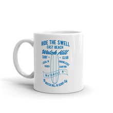 Load image into Gallery viewer, Watchill&#39;n &#39;Ride the Swell&#39; Ceramic Mug - Cyan - Watch Hill RI t-shirts with vintage surfing and motorcycle designs.