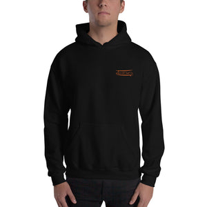 Watch Hill Surf Co. 'Parallel Boards' Unisex Hoodie - (Orange) - Watch Hill RI t-shirts with vintage surfing and motorcycle designs.