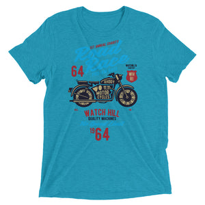 Watchill’n ‘Road Race’ Unisex Short sleeve t-shirt (Blue/Red) - Watchill'n