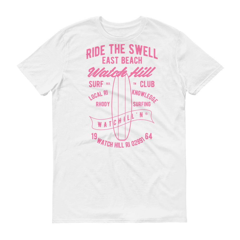 Watchill'n 'Ride the Swell' - Short-Sleeve Unisex T-Shirt (Pink) - Watchill'n