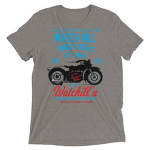 Load image into Gallery viewer, Watchill’n ‘Rhody Rides’ Unisex Short sleeve t-shirt (Blue/Red) - Watchill&#39;n