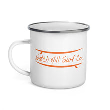 Load image into Gallery viewer, Watch Hill Surf Co. &#39;Parallel Boards&#39; Enamel Mug (Orange) - Watch Hill RI t-shirts with vintage surfing and motorcycle designs.