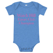 Load image into Gallery viewer, Watch Hill &#39;Club Champion&#39; - Baby Jersey Short Sleeve One Piece (Pink) - Watch Hill RI t-shirts with vintage surfing and motorcycle designs.