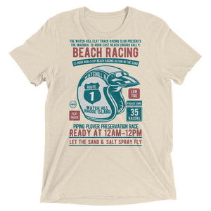 Watchill’n ‘Beach Racing’ Unisex Short sleeve t-shirt (Teal/Rust) - Watchill'n