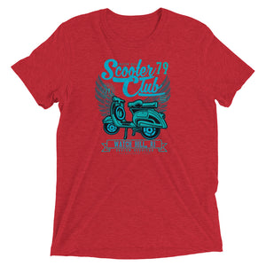 Watchill’n ‘Scooter Club’ Unisex Short Sleeve t-shirt (Cyan/Turquoise) - Watch Hill RI t-shirts with vintage surfing and motorcycle designs.