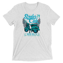 Load image into Gallery viewer, Watchill’n ‘Scooter Club’ Unisex Short Sleeve t-shirt (Cyan/Turquoise) - Watch Hill RI t-shirts with vintage surfing and motorcycle designs.