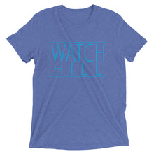 Load image into Gallery viewer, Watch Hill Rectangular Logo Premium Unisex Short Sleeve T-shirt (Cyan) - Watchill&#39;n