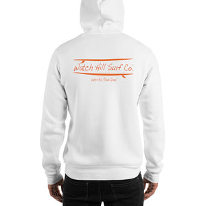 Watch Hill Surf Co. 'Parallel Boards' Unisex Hoodie - (Orange) - Watch Hill RI t-shirts with vintage surfing and motorcycle designs.