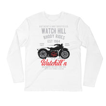 Load image into Gallery viewer, Watchill’n ‘Rhody Rides’ Premium Long Sleeve Fitted Crew (Grey/Red) - Watchill&#39;n