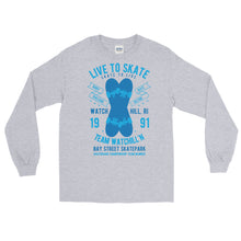 Load image into Gallery viewer, Watchill&#39;n &#39;Live to Skate&#39; - Long-Sleeve T-Shirt (Lt. Blue/Blue) - Watchill&#39;n