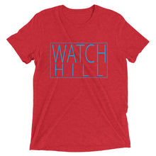 Load image into Gallery viewer, Watch Hill Rectangular Logo Premium Unisex Short Sleeve T-shirt (Cyan) - Watchill&#39;n