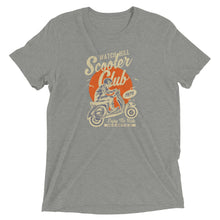 Load image into Gallery viewer, Watchill’n ‘Scooter Club’ Unisex Short Sleeve t-shirt (Creme/Orange) - Watch Hill RI t-shirts with vintage surfing and motorcycle designs.