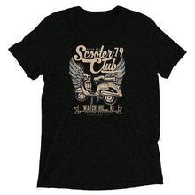 Load image into Gallery viewer, Watchill’n ‘Scooter Club 2’ Unisex Short Sleeve t-shirt (Creme/Black) - Watch Hill RI t-shirts with vintage surfing and motorcycle designs.