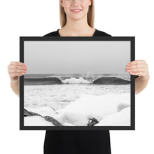 Load image into Gallery viewer, Watch Hill &#39;Winter Waves&#39;, Framed poster - Watch Hill RI t-shirts with vintage surfing and motorcycle designs.