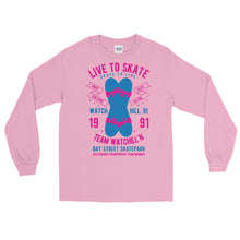 Load image into Gallery viewer, Watchill&#39;n &#39;Live to Skate&#39; - Long-Sleeve T-Shirt (Pink/Blue) - Watchill&#39;n