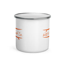 Load image into Gallery viewer, Watch Hill Surf Co. &#39;Parallel Boards&#39; Enamel Mug (Orange) - Watch Hill RI t-shirts with vintage surfing and motorcycle designs.