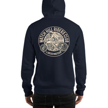 Load image into Gallery viewer, Watchill’n ‘Riders Club’ Unisex Hoodie - Watch Hill RI t-shirts with vintage surfing and motorcycle designs.