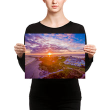 Load image into Gallery viewer, Watch Hill Sunset Over East Beach, Canvas Prints - Watch Hill RI t-shirts with vintage surfing and motorcycle designs.