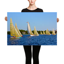 Load image into Gallery viewer, WH-15s Racing, &quot;Cat on the Course&quot;, Canvas Prints - Watch Hill RI t-shirts with vintage surfing and motorcycle designs.