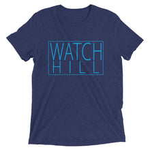 Load image into Gallery viewer, Watch Hill Rectangular Logo Premium Unisex Short Sleeve T-shirt (Cyan) - Watchill&#39;n