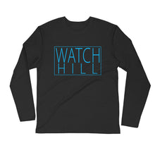 Load image into Gallery viewer, Watch Hill Rectangular Logo Premium Long Sleeve Fitted Crew (Cyan) - Watchill&#39;n