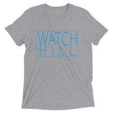 Load image into Gallery viewer, Watch Hill Rectangular Logo Premium Unisex Short Sleeve T-shirt (Cyan) - Watchill&#39;n