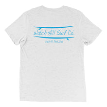 Load image into Gallery viewer, Watch Hill Surf Co. &#39;Parallel Boards&#39; Unisex Short sleeve t-shirt (Cyan) - Watch Hill RI t-shirts with vintage surfing and motorcycle designs.