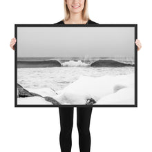 Load image into Gallery viewer, Watch Hill &#39;Winter Waves&#39;, Framed poster - Watch Hill RI t-shirts with vintage surfing and motorcycle designs.