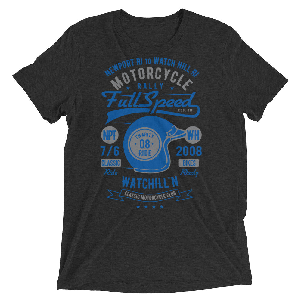 Watchill’n ‘Full Speed’ Unisex Short sleeve t-shirt (Grey/Blue) - Watchill'n