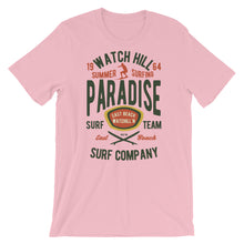 Load image into Gallery viewer, Watchill&#39;n &#39;Summer Surfing&#39; - Short-Sleeve Unisex T-Shirt (Green/Terracotta) - Watchill&#39;n