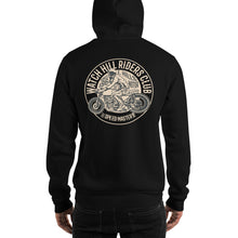 Load image into Gallery viewer, Watchill’n ‘Riders Club’ Unisex Hoodie - Watch Hill RI t-shirts with vintage surfing and motorcycle designs.