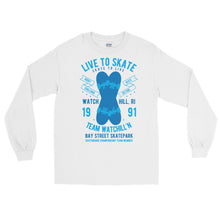 Load image into Gallery viewer, Watchill&#39;n &#39;Live to Skate&#39; - Long-Sleeve T-Shirt (Lt. Blue/Blue) - Watchill&#39;n