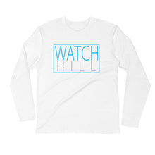 Load image into Gallery viewer, Watch Hill Rectangular Logo Premium Long Sleeve Fitted Crew (Cyan/Grey) - Watchill&#39;n