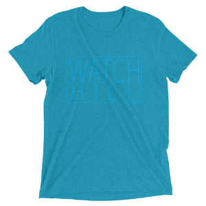 Watch Hill Rectangular Logo Premium Unisex Short Sleeve T-shirt (Cyan) - Watchill'n