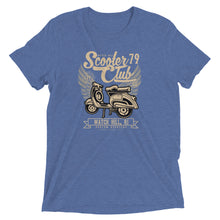 Load image into Gallery viewer, Watchill’n ‘Scooter Club 2’ Unisex Short Sleeve t-shirt (Creme/Black) - Watch Hill RI t-shirts with vintage surfing and motorcycle designs.