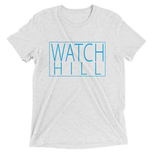 Load image into Gallery viewer, Watch Hill Rectangular Logo Premium Unisex Short Sleeve T-shirt (Cyan) - Watchill&#39;n