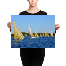 Load image into Gallery viewer, WH-15s Racing, &quot;Cat on the Course&quot;, Canvas Prints - Watch Hill RI t-shirts with vintage surfing and motorcycle designs.