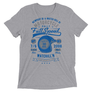 Watchill’n ‘Full Speed’ Unisex Short sleeve t-shirt (Grey/Blue) - Watchill'n