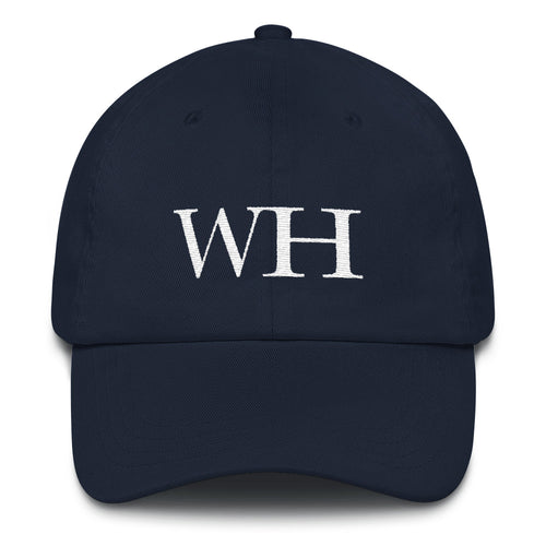 Watch Hill 'WH' Logo Hat (White) - Watch Hill RI t-shirts with vintage surfing and motorcycle designs.