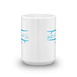 Watch Hill Surf Co. 'Parallel Boards' Ceramic Mugs in 11oz. or 15oz. (Cyan) - Watch Hill RI t-shirts with vintage surfing and motorcycle designs.