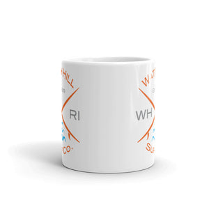 Watch Hill ‘Surf Co.’ Ceramic Mugs in 11oz. or 15oz. (Orange/Grey/Cyan) - Watch Hill RI t-shirts with vintage surfing and motorcycle designs.