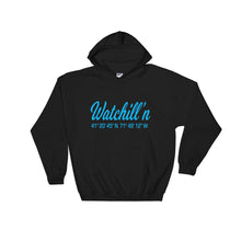 Load image into Gallery viewer, Watchill&#39;n &#39;Coordinates&#39; Logo - Hoodie (Cyan) - Watchill&#39;n