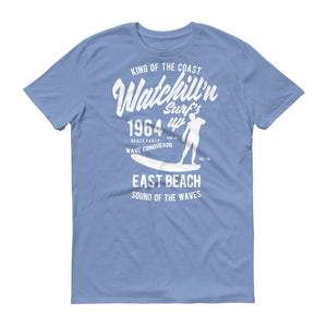 Watchill'n 'Surf's Up' - Short-Sleeve Unisex T-Shirt (White) - Watchill'n